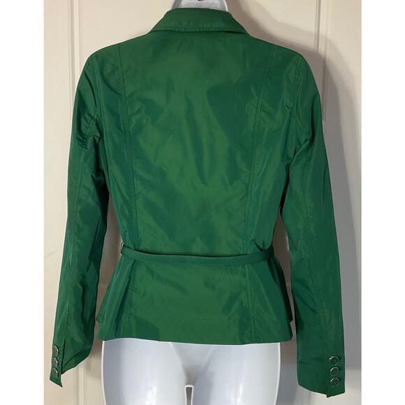 Liz Claiborne Green Belted Rain Resistant Short Trench Jacket with Pockets 8 - Picture 4 of 11